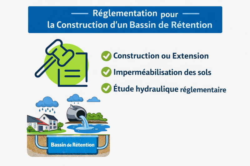 Réglementation pour la construction d'un bassin de rétention à Aix-en-Provence et en région PACA